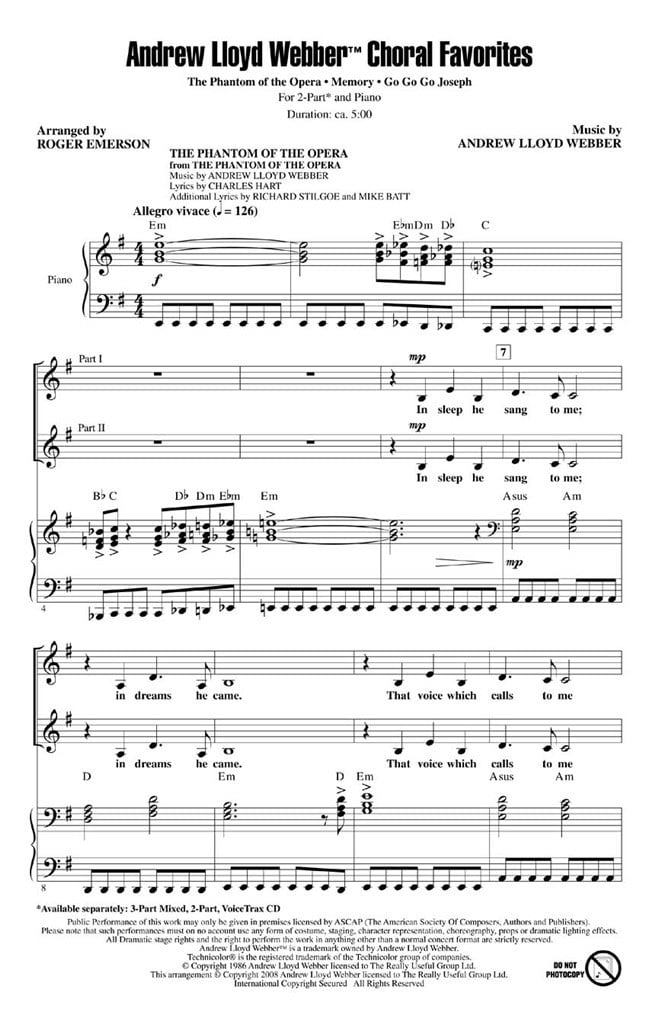 Andrew Lloyd Webber Choral Favorites (Medley)